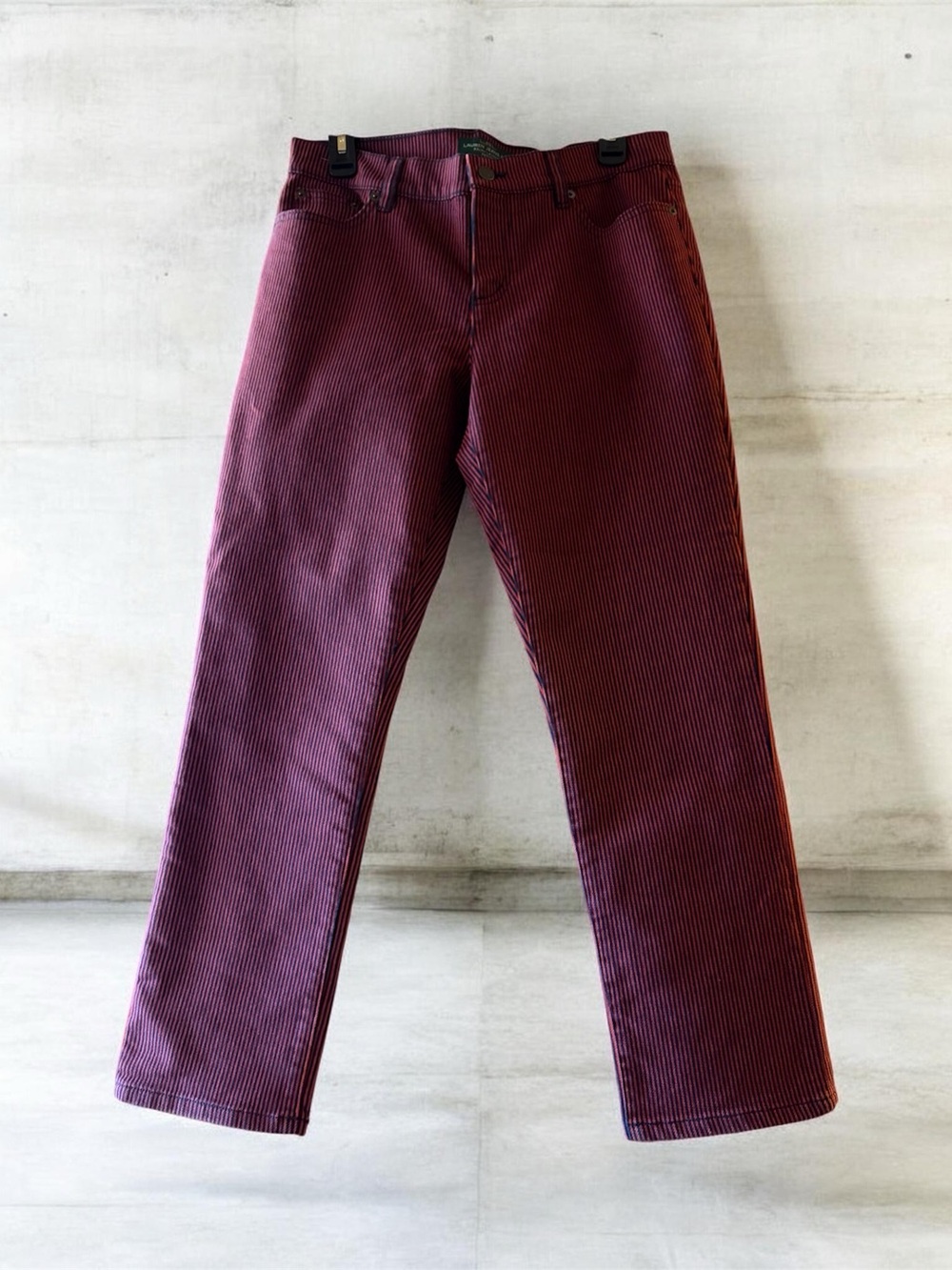 Lauren Ralph Lauren Burgundy Straight-Leg Corduroy Pants